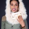 White Snood Cashmere with Fox Fur