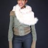 White Snood Cashmere with Fox Fur